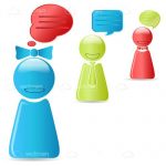 Red, Green and Blue Human Figurines With Messaging Icons